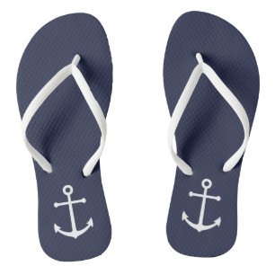 Nautical Navy Blue Anchor Thongs