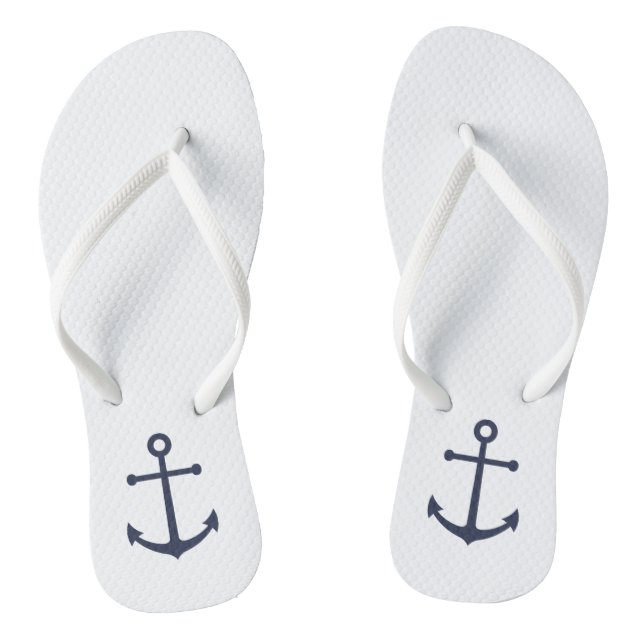 Nautical Navy Blue Anchor Thongs (Footbed)