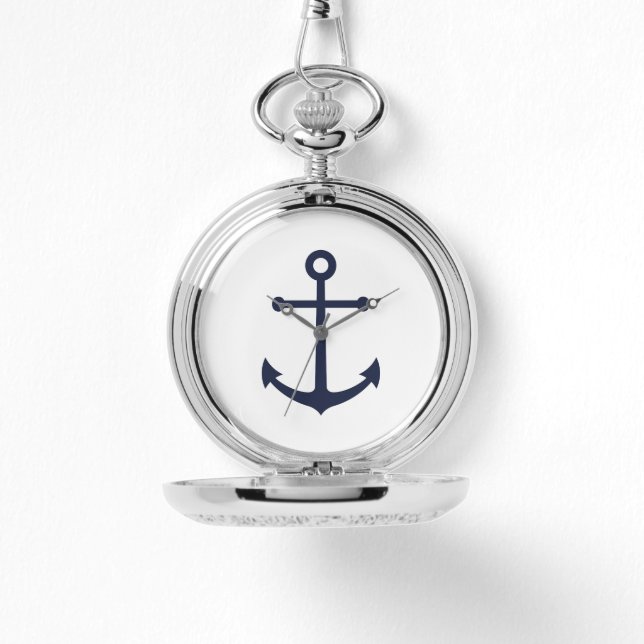 Nautical Navy Blue Anchor Watch (Front)