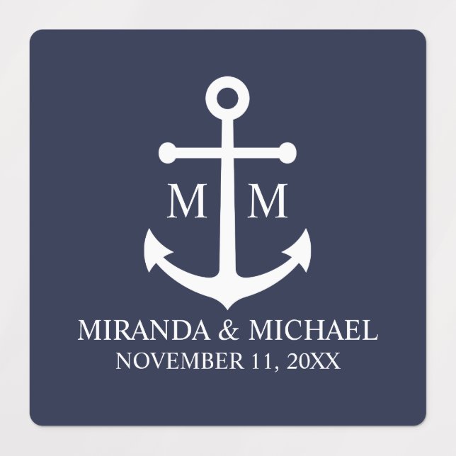 Nautical Navy Blue Anchor Wedding (Design 1)