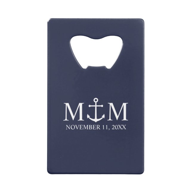Nautical Navy Blue Anchor Wedding (Front)