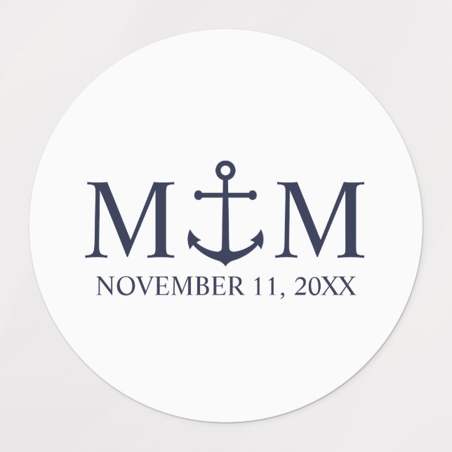 Nautical Navy Blue Anchor Wedding (Design 1)