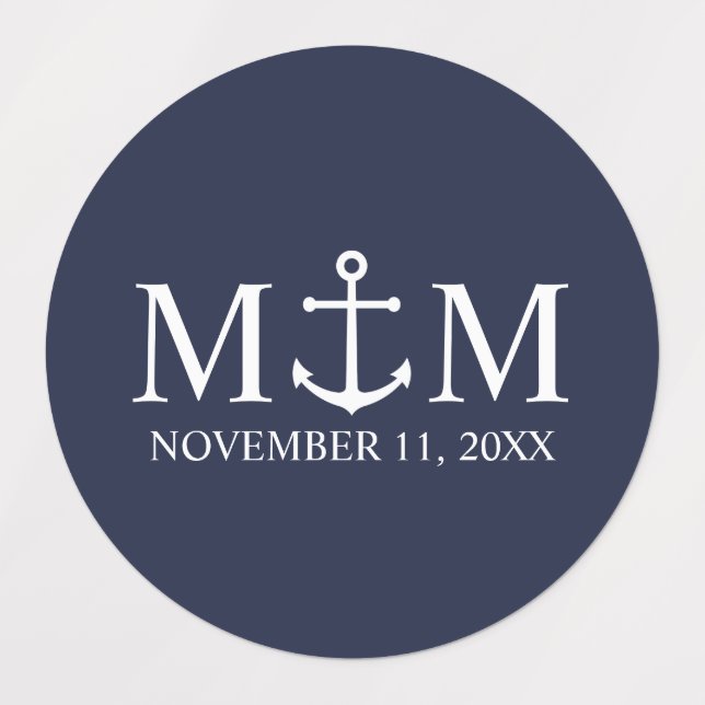 Nautical Navy Blue Anchor Wedding (Design 1)