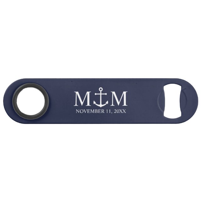 Nautical Navy Blue Anchor Wedding (Front (Horizontal))