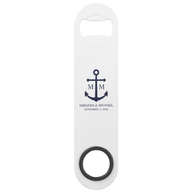 Nautical Navy Blue Anchor Wedding (Front)