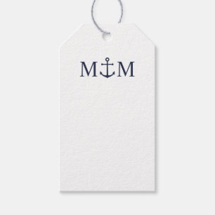 Nautical Navy Blue Anchor Wedding Advice Card Gift Tags