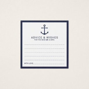 Nautical Navy Blue Anchor Wedding Advice&Wishes