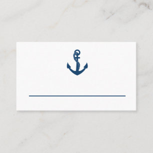 Nautical Navy Blue Anchor Wedding Bridal Shower Place Card