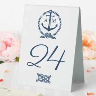 Nautical Navy Blue Anchor Wedding Monogram