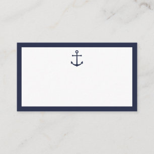 Nautical Navy Blue Anchor Wedding Place Card