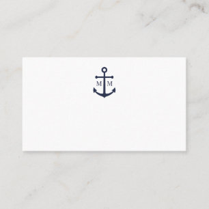 Nautical Navy Blue Anchor Wedding Place Card