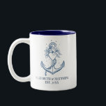 Nautical Navy Blue Anchor Wedding Two-Tone Coffee Mug<br><div class="desc">A nautical navy blue wedding mug. Makes a perfect gift for the newlyweds with a nautical themed wedding. Designed for you by Blackberry Boulevard.</div>