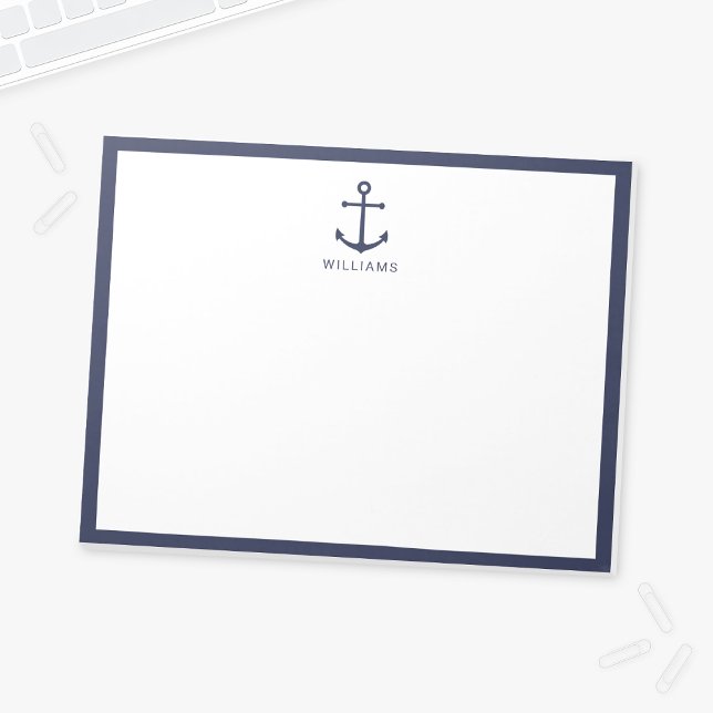 Nautical Navy Blue Anchor with Custom Name Notepad (Creator Uploaded)