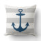 Nautical Navy Blue Anchor with Grey Stripes