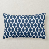 Nautical Navy Blue and White Ogee Patterned