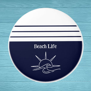 Nautical Navy Blue Beach House Sea Ceramic Knob