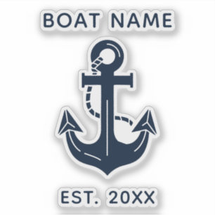 Nautical Navy Blue Custom Boat Name