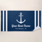 Nautical Navy Blue Custom Boat Name