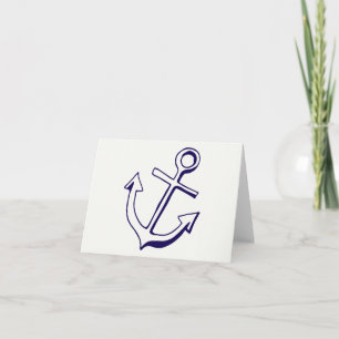 Nautical Navy Blue  hip Anchor Sailor Hello Thanks Thank You Card