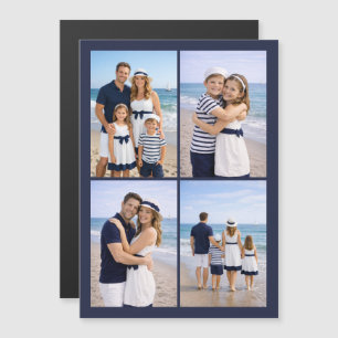 Nautical Navy Blue Personalized Family Photo