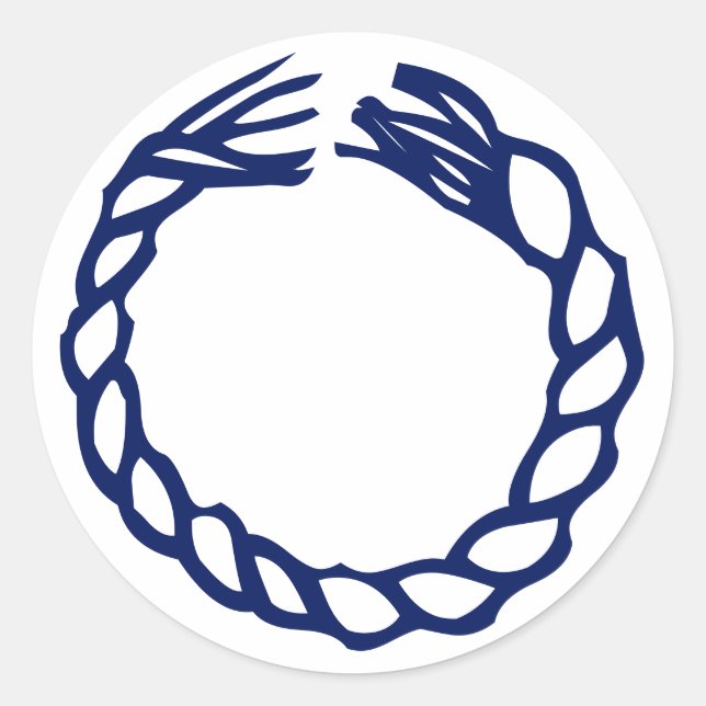 Nautical navy blue rope blank spice jar classic round sticker (Front)