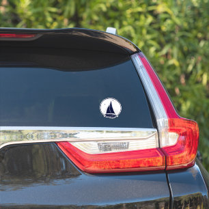 Nautical navy blue silhouette sailboat/sailing