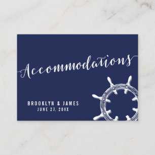 Nautical Navy Blue Wedding Accommodation Cards