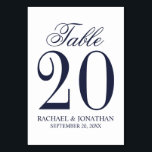 Nautical Navy Blue Wedding Table Number<br><div class="desc">Nautical Navy Blue Wedding Table Number Cards.
Also perfect for bridal shower,  birthday party,  restaurants,  special occasions parties and events.</div>
