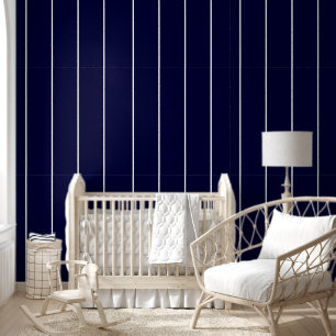 Nautical Navy Blue White Pin Stripes Minimal Wallpaper