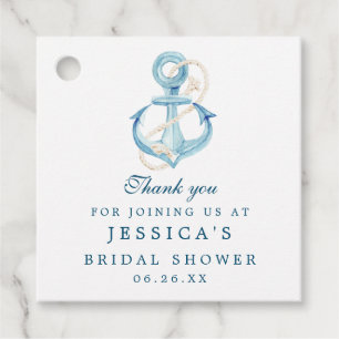Nautical Navy Bridal Shower Favour Tag