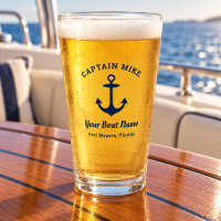 Nautical Navy Captain Boat Name Custom