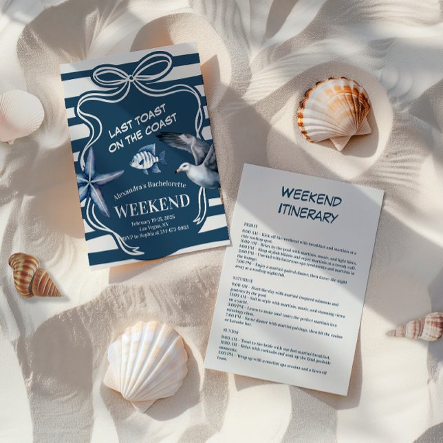Nautical Navy Coastal Bachelorette Invitation (Creator Uploaded)