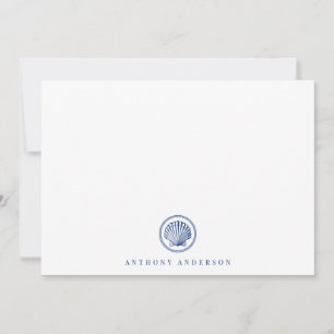 Nautical Navy Correspondence Flat Note Card