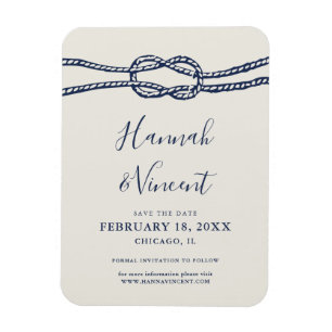 Nautical Navy Knot Save the Date Magnet