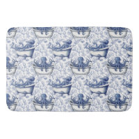 Nautical Navy Octopus in a Bathtub