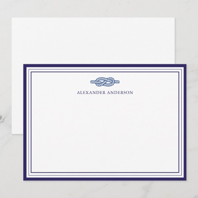 Nautical Navy Professional Border Correspondence Card (Front/Back)