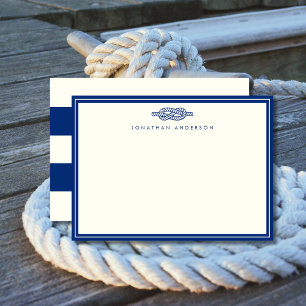 Nautical Navy Rope Correspondence Note Card