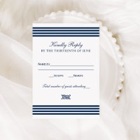 Nautical Navy Rope Knot Stripes Wedding
