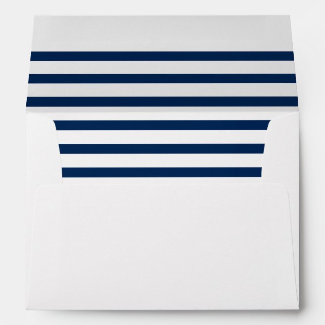 Nautical Navy Striped Address | Inside Envelope (Back (Bottom))