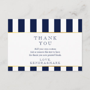 Nautical, Navy Stripes Thank You Cards