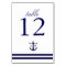 Nautical Navy Table Number Card