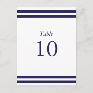 Nautical Navy Table Numbers Postcard