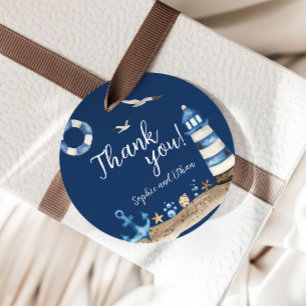 Nautical Navy Thank You Baby Shower Favor Tags