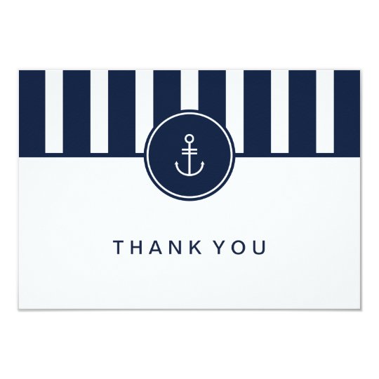Nautical Navy Thank You Card