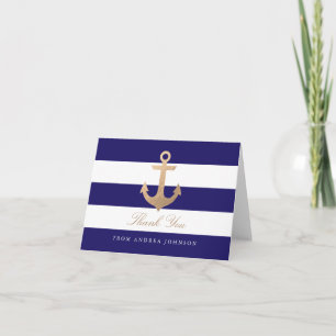 Nautical Navy Thank You Card