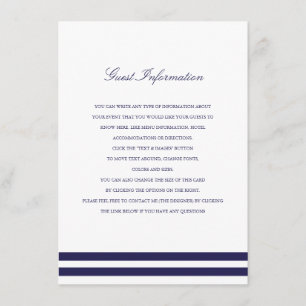 Nautical Navy Wedding Insert