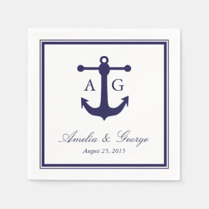 Nautical Navy Wedding Napkin