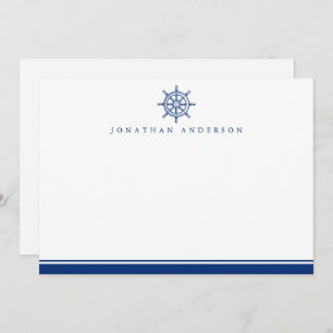 Nautical Navy Wheel  Correspondence  Card