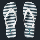 Nautical Navy & White Bachelorette Personalised Thongs<br><div class="desc">The perfect bachelorette footwear for your "Nauti" party! Our nautical anchor bridal party flip flops are the perfect way for your crew to stay comfortable and get all the attention everywhere you and your gals go! Add your custom wording to this design by using the "Edit this design template" boxes...</div>