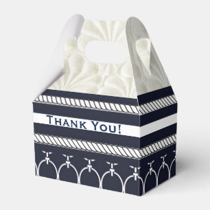 Nautical Navy & White Elegant Beach Wedding Favour Box
